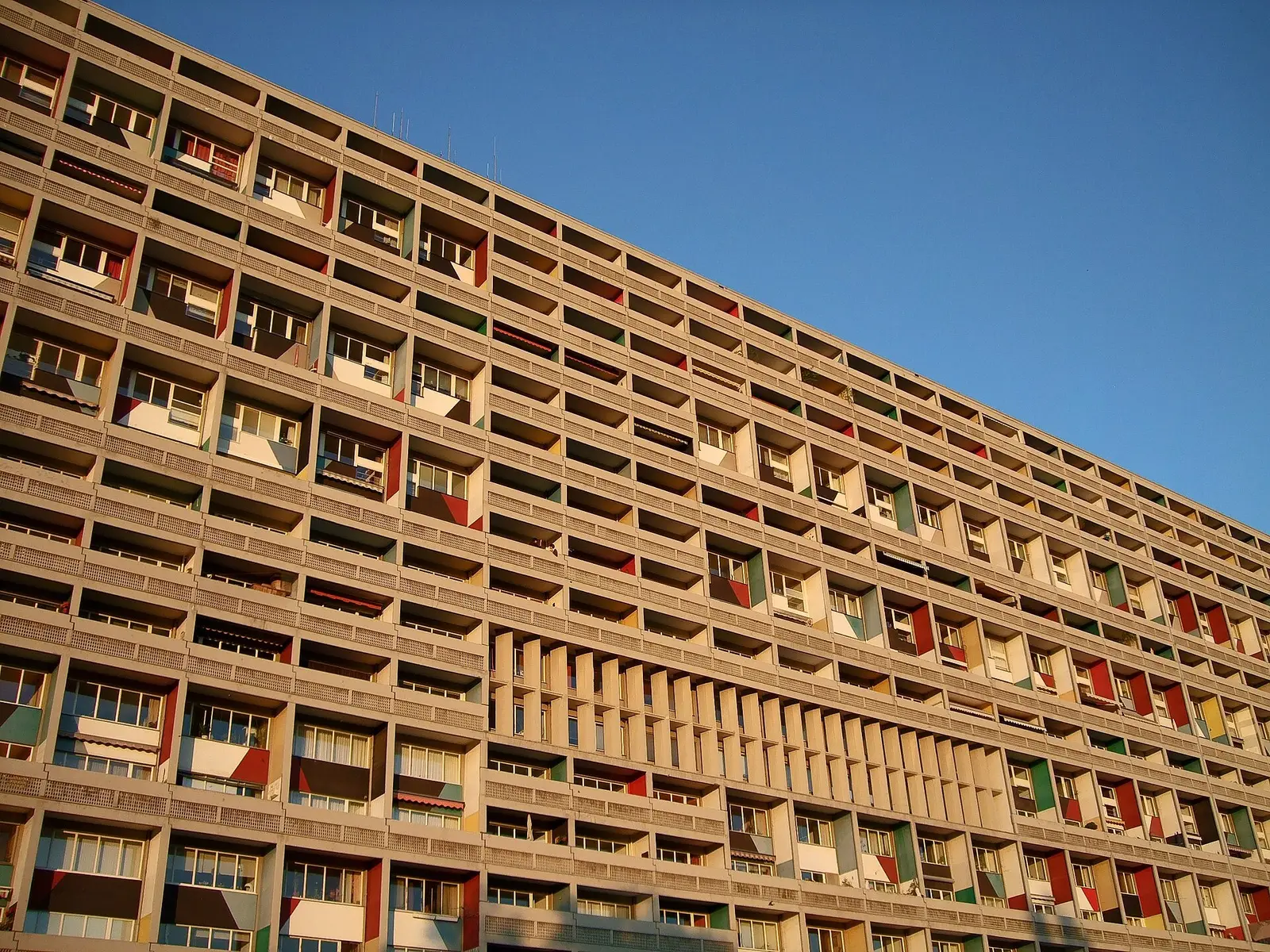 Facade of the Corbusierhaus, Le Corbusier’s Unité d’habitation in Berlin